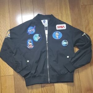 Black NASA Bomber Jacket with Patches